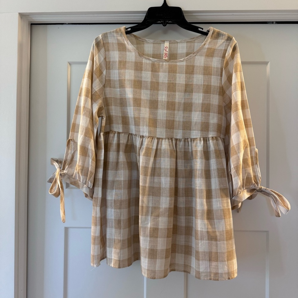 Plaid Top 🤎🤍